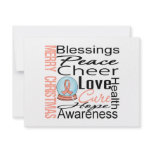 Christmas Holiday Uterine Cancer Ribbon Snowglobe invitations