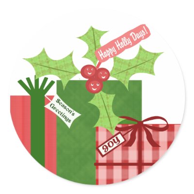 Christmas Holly and Gifts Stickers by jamiecreates1