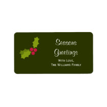 Christmas Holly Berry Gift Tag Labels labels