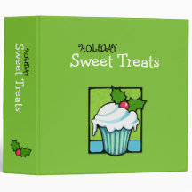 Christmas Holly Cupcake green Avery Binder