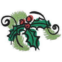 Christmas Holly Embroidered Shirt