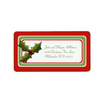 Christmas Holly Holiday Gift Tag Personalized Address Label