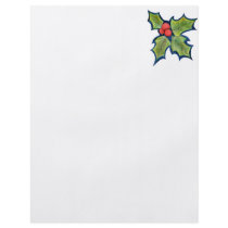 Christmas Holly Leaves, Red Berries Flyer