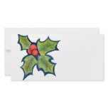 Christmas Holly Leaves, Red Berries Photo Card