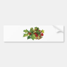 Christmas Holly, MIsteltoe and Brass Bells Bumper Sticker