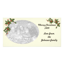 Christmas Holly Personalized Photo Card