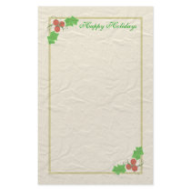 Christmas Holly Stationary Stationery Design