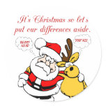 Christmas Humor: Stop Fighting & Reconcile Funny Sticker