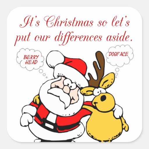 Christmas Humour Stop Fighting & Reconcile Funny Zazzle