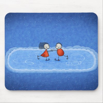 Christmas Ice Skating Mouse Pad by vladstudio