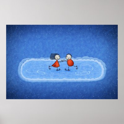 Christmas Ice Skating Poster by vladstudio