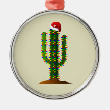 Christmas in Arizona Saguaro Cactus Lights Christmas Tree Ornament