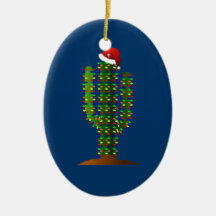 Christmas in Arizona Saguaro Cactus Lights Christmas Ornaments