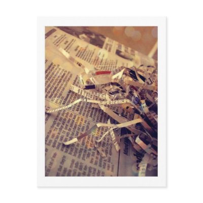 christmas in newsprint post card by polskavic51