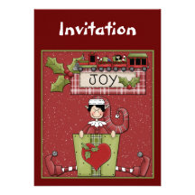 Christmas invitation with elf