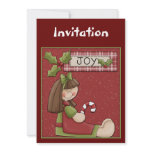 Christmas invitation with little girl