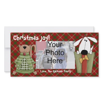 Christmas Joy, Dog and Cat Custom Photo Cards by cutencomfy