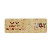 Christmas Joy Return Address Labels or Gift Tags