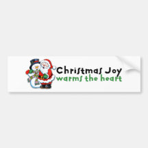Christmas joy warms the heart bumper stickers
