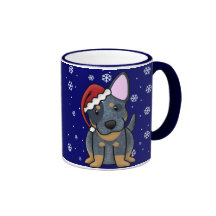 Christmas Kawaii Blue Heeler Coffee Mugs