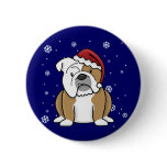 Christmas Kawaii English Bulldog Pinback Buttons