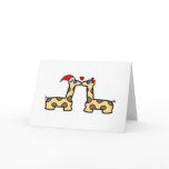 Christmas Kissing Giraffes Greeting Card