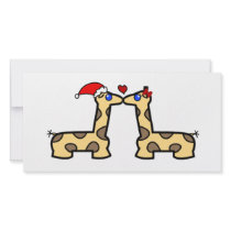 Christmas Kissing Giraffes Photo Card Template