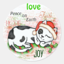 Christmas Kitten Scrapbook Stickers