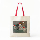 Christmas kittens canvas bags