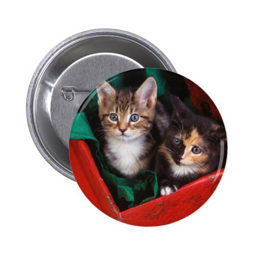 Christmas Kittens Pinback Buttons