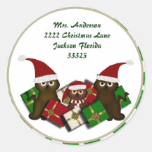 Christmas Kitty Address Stickers