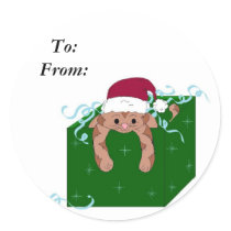 Christmas Kitty Gifttag Sticker