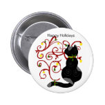 Christmas kitty, Happy Holidays button