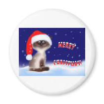 Christmas Kitty Refrigerator Magnet