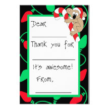 Christmas Koala Fill-in-the-Blank Thank You Custom Announcements