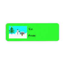 Christmas Label - Snowman