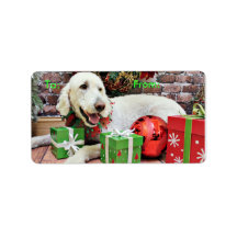Christmas - LabraDoodle - Davis Personalized Address Label