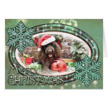 Christmas - LabraDoodle - Harley Greeting Card