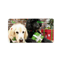 Christmas - Labradoodle Miller - Golden Retriever Address Label