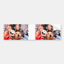 Christmas - Labrador Ally - Golden Wrigley Bumper Sticker