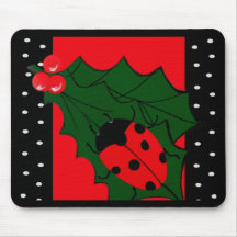 Christmas Lady-bug Mouse Pad