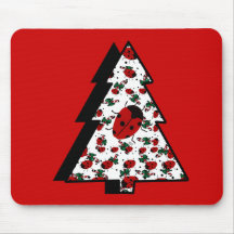 Christmas Ladybug Tree Mouse Mats