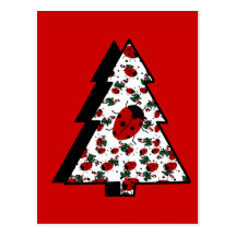 Christmas Ladybug Tree Post Cards