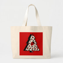 Christmas Ladybug Tree Tote Bag