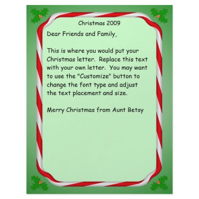 Christmas letter Candy Cane Border Custom Letterhead by AuntBetsy