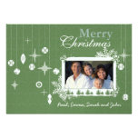 Christmas Letter on Back Retro Christmas Ornaments Personalized Invite