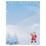 Christmas Letter Paper - Santa Claus Waving Letterhead Design