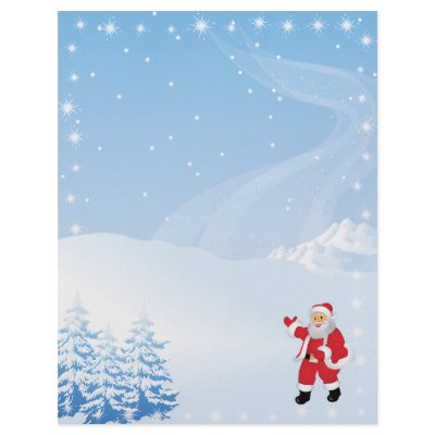 Christmas Letter Paper - Santa Waving Letterhead Design by ChristmasLetterPaper