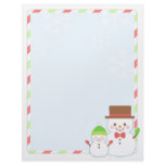 Christmas Letter Paper - Smiling Snowman Letterhead Template