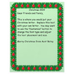 Christmas letter Pine Border Personalized Letterhead